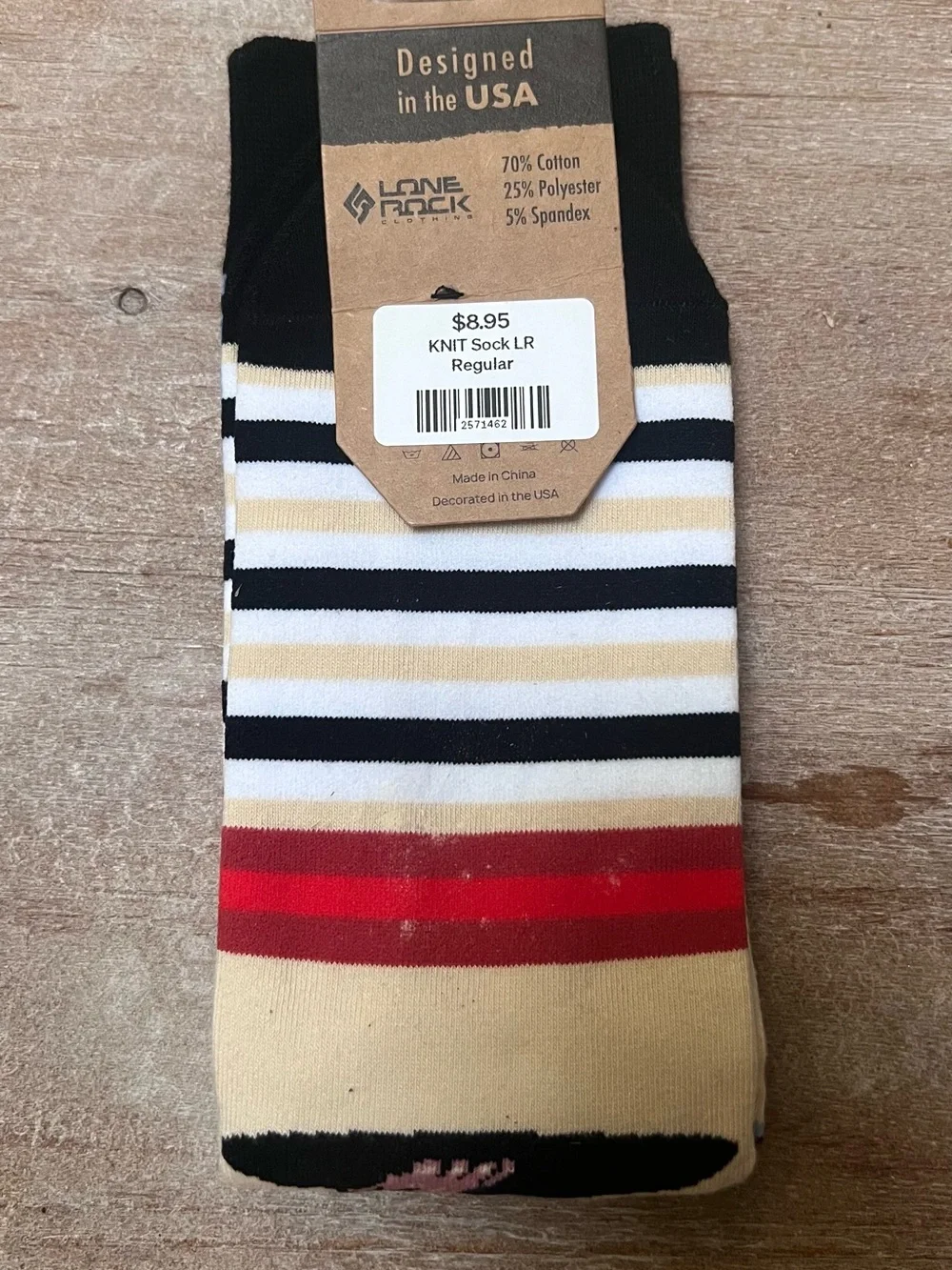 Lone Rock Clothing Bigfoot Pixel Art Knit Crew Socks OSFM NWT